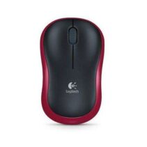 Logitech M185 Raton Inalambrico 1000dpi - 3 Botones - Uso Ambidiestro - Color Negro/Rojo