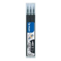 Pilot Pack de 3 Recambios para Frixion Ball / Frixion Clicker - Tinta Gel Borrable - Punta de Bola 0.7mm - Trazo 0.4mm - Color Negro