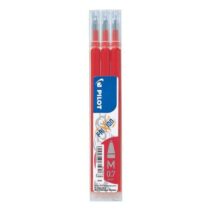 Pilot Pack de 3 Recambios para Frixion Ball / Frixion Clicker - Tinta Gel Borrable - Punta de Bola 0.7mm - Trazo 0.4mm - Color Rojo