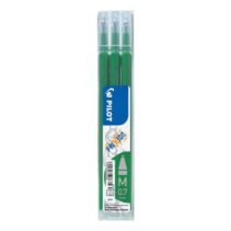 Pilot Pack de 3 Recambios para Frixion Ball / Frixion Clicker - Tinta Gel Borrable - Punta de Bola 0.7mm - Trazo 0.4mm - Color Verde