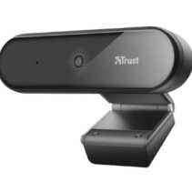 Trust Tyro Webcam Full HD 1080p USB 2.0 - Microfono Incorporado - Enfoque Automatico - Angulo de Vision 64º - Tripode Incluido - Cable de 1.50m - Color Negro