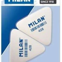 Milan 428 Pack de 2 Gomas de Borrar Triangulares - Miga de Pan - Suave Caucho Sintetico - Color Blanco