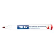 Milan Rotuladores para Pizarra Blanca con Punta Redonda - Punta 4.7 mm - Tinta a Base de Alcohol - Borrable en Seco - Color Rojo