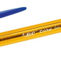 Bic Cristal Original Fine Boligrafo de Bola - Punta Redonda de 0.8mm - Trazo de 0.30mm - Tinta con Base de Aceite - Translucido - Color Azul