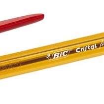 Bic Cristal Original Fine Boligrafo de Bola - Punta Redonda de 0.8mm - Trazo de 0.30mm - Tinta con Base de Aceite - Translucido - Color Rojo