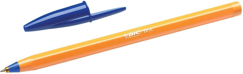 Bic Orange Original Fine Boligrafo de Bola - Punta Redonda de 0.8mm - Trazo de 0.30mm - Tinta con Base de Aceite - Cuerpo Naranja - Color Azul