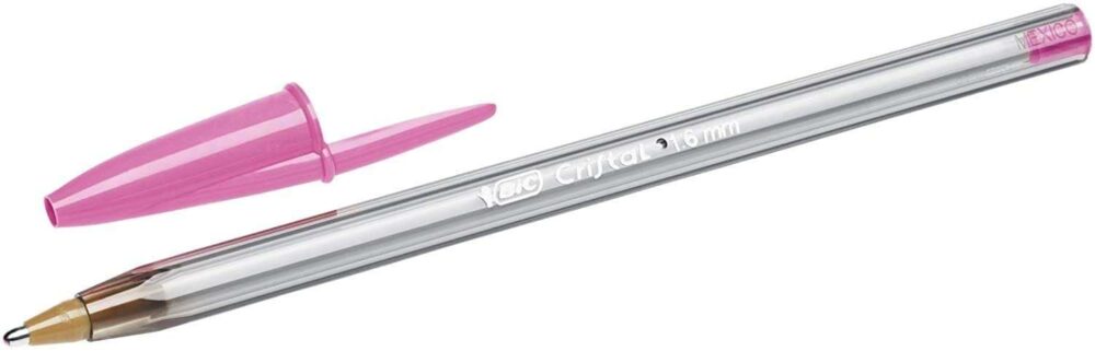 Bic Cristal Fun Boligrafo de Bola - Punta Gruesa de 1.6mm - Tinta con Base de Aceite - Color Rosa