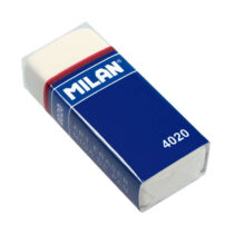 Milan 4020 Goma de Borrar Rectangular - Miga de Pan - Suave Caucho Sintetico - Faja de Carton Azul - Envuelta Individualmente - Color Blanco