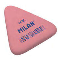 Milan 4836 Goma de Borrar Triangular Flexible - Miga de Pan - Caucho Sintetico - Envueltas Individualmente - Color Rosa