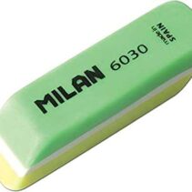 Milan Nata 6030 Goma de Borrar Biselada Bicolor - Plastico - No Daña el Papel - Colores Surtidos