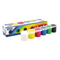 Milan Pack de 6 Botes de Tempera 25ml + 1 Pincel Serie 101 - Secado Rapido - Mezclable - Colores Surtidos