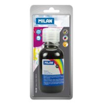 Milan Botella de Tempera 125 ml - Tapon Dosificador - Secado Rapido - Mezclable - Color Negro