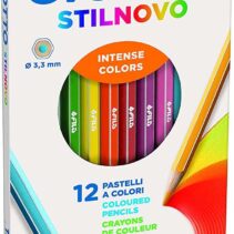 Giotto Stilnovo Pack de 12 Lapices Hexagonales de Colores - Mina 3.3mm - Madera - Colores Surtidos