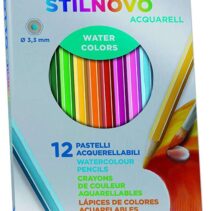 Giotto Stilnovo Acquarell Pack de 12 Lapices de Colores Acuarelables Hexagonales - Mina 3.3 mm - Madera - Colores Surtidos