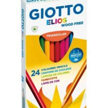 Giotto Elios Giant Wood Free Pack de 24 Lapices Triangulares de Colores - Sin Madera - Mina 5 mm - Colores Surtidos