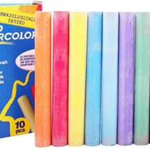 Giotto Robercolor Pack de 10 Tizas Redondas de Colores - Testadas Dermatologicamente - Compactas y Duraderas - Colores Surtidos