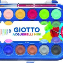 Giotto Pack de 24 Acuarelas Mini 23mm. - Colores Luminosos - Evita la Dispersion del Agua