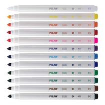 Milan Pack de 11 Rotuladores Borrables + 1 Rotulador Borrador - Punta Conica 5mm - Tinta al Agua - Lavable - Colores Surtidos