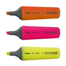 Milan Pack de 3 Rotuladores Marcadores Fluorescentes - Punta Biselada 1 - 4.8mm - Colores Surtidos