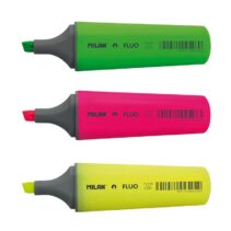 Milan Pack de 3 Rotuladores Marcadores Fluorescentes - Punta Biselada 1 - 4.8mm - Colores Surtidos