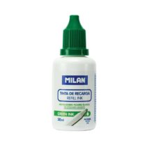 Milan Bote de Tinta para Rotuladores de Pizarra Blanca Recargables - Capacidad 30ml - Tinta a Base de Alcohol - Color Verde