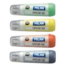 Milan Pack de 40 Cintas Correctoras Cilindricas - Medidas 5mm x 6m - Correctora en Seco - Para todo Tipo de Papel - Colores Surtidos