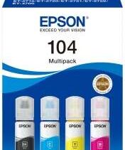 Epson 104 Pack de 4 Botellas de Tinta Originales - C13T00P640