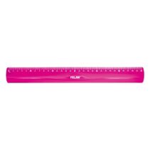 Milan Regla Flexible y Resistente - Longitud 30cm - Color Rosa Translucido