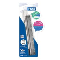 Milan Eraser & Ruler Regla + Goma en el Interior de la Regla - Longitud 15cm - Metal Touch