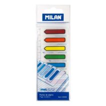 Milan Bloc de 120 Marcadores de Pagina - Plastico - Incluye Regla - Colores Transparentes Surtidos - Medidas 13mm x 5