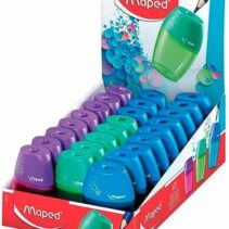 Maped Shaker Sacapuntas de 1 Orificio con Deposito de Gran Capacidad - Forma Ergonomica - Colores Surtidos