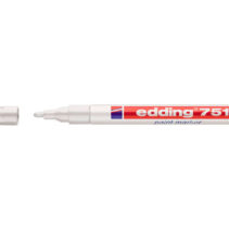 Edding 751 Rotulador Permanente - Punta Redonda - Trazo entre 1 y 2 mm. - Tinta Opaca - Secado Rapido - Color Blanco