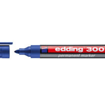 Edding 300 Rotulador Permanente - Punta Redonda - Trazo entre 1.5 y 3 mm. - Tinta Casi Inodora - Capuchon con Clip - Secado Rapido - Color Azul