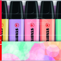 Stabilo Boss 70 Pastel Pack de 6 Rotuladores Marcadores Fluorescentes - Trazo entre 2 y 5mm - Recargable - Tinta con Base de Agua