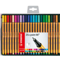 Stabilo Point 88 Pack de 25 Rotuladores de Punta Fina de Fibra - Trazo de 0.4 mm - Tinta con Base de Agua - Colores Surtidos