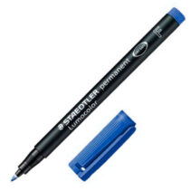 Staedtler Lumocolor 318 Rotulador Permanente - Punta Fina Redonda - Trazo 0.6mm - Capuchon con Clip - Secado Rapido - Color Azul