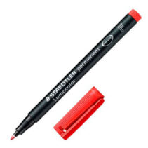 Staedtler Lumocolor 318 Rotulador Permanente - Punta Fina Redonda - Trazo 0.6mm - Capuchon con Clip - Secado Rapido - Color Rojo