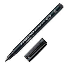 Staedtler Lumocolor 317 Rotulador Permanente - Punta Media Redonda - Trazo 1mm Aprox - Capuchon con Clip - Secado Rapido - Color Negro