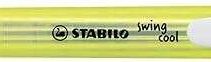 Stabilo Swing Cool Marcador Fluorescente - Cuerpo Plano - Punta Biselada - Trazo entre 1 y 4mm - Tinta con Base de Agua - Antisecado - Color Amarillo Fluorescente