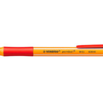 Stabilo Pointball Boligrafo Retractil - Punta de 1mm - Tinta con Base de Aceite - Recargable - 79% Plastico Reciclado - Grip Antideslizante - Color Rojo