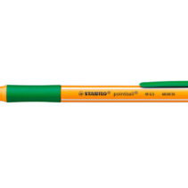 Stabilo Pointball Boligrafo Retractil - Punta de 1mm - Tinta con Base de Aceite - Recargable - 79% Plastico Reciclado - Grip Antideslizante - Color Verde