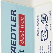 Staedtler Soft 526 S30 Goma de Borrar - Plastico - Maxima Limpieza - Faja Protectora - No Decolora el Papel - Color Blanco