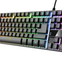 Trust Gaming GXT 833 Thado TKL Teclado Compacto USB - 12 Teclas Multimedia - Antighosting - Iluminacion LED - Cable Trenzado de 1.50m - Color Negro