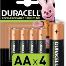 Duracell Pack de 4 Pilas Recargables NiHM AA LR6 1.2V 1300mAh Precargadas