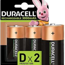 Duracell Pilas Recargables NiHM D LR20 1.2V 3000mAh - Precargadas - 2 Unidades