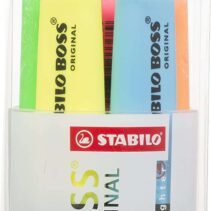 Stabilo Boss 70 Pack de 6 Marcadores Fluorescentes - Trazo entre 2 y 5mm - Recargable - Tinta con Base de Agua - Colores Surtidos