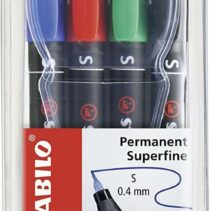 Stabilo OHPen Pack de 4 Rotuladores Permanentes - Punta Superfina - Trazo de 0.4mm - Agarre Antideslizante - Tapon Ventilado - Colores Surtidos