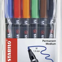 Stabilo OHPen Pack de 6 Rotuladores Permanentes - Punta Media - Trazo de 1mm - Agarre Antideslizante - Tapon Ventilado - Colores Surtidos