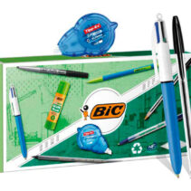 Bic Office ECOlutions Pack de Oficina 9 Piezas - Boligrafos + Portaminas + Lapiz + Rotulador + Pegamento Barra y Cinta Correctora