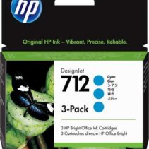 HP 712 Cyan Pack de 3 Cartuchos de Tinta Originales - 3ED77A